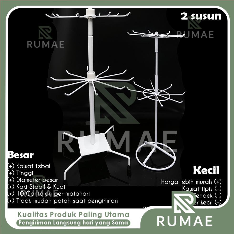 RUMAE Rak Display Putar 3 Susun Matahari Gantungan Aksesoris Perhiasan Dan Aksesoris HP Organizer Di