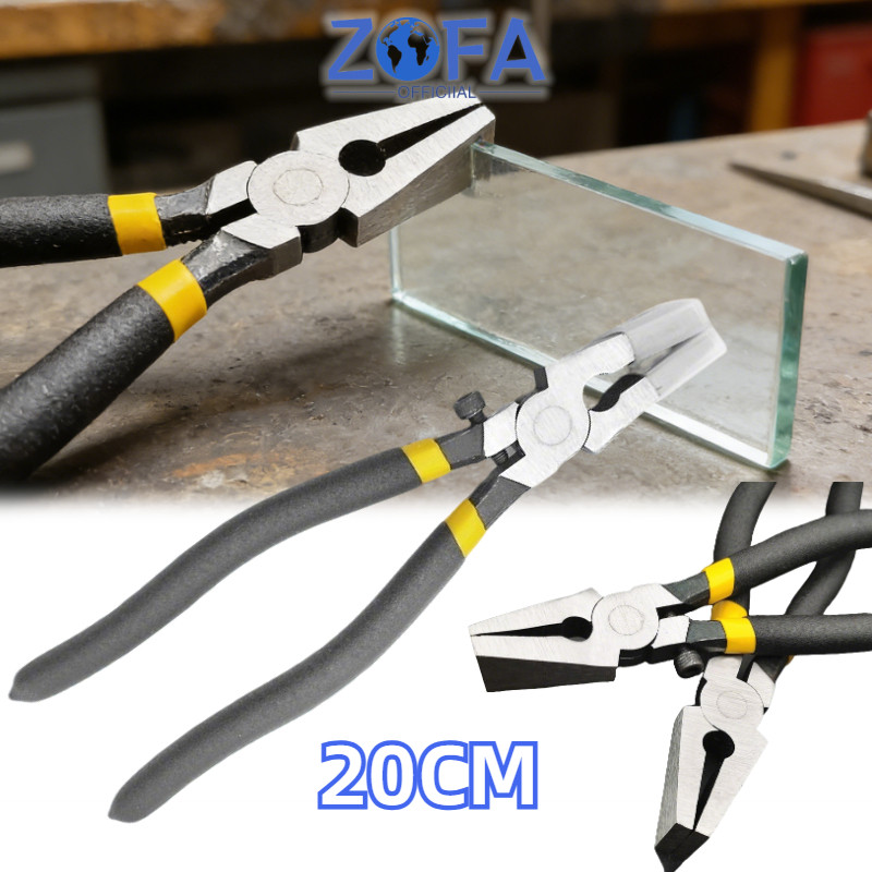 Glass Cutting Mending Plier Flat Mouth with Adjustable Bolt Tang Jepit Kaca Kepala Karet Lebar Tang 
