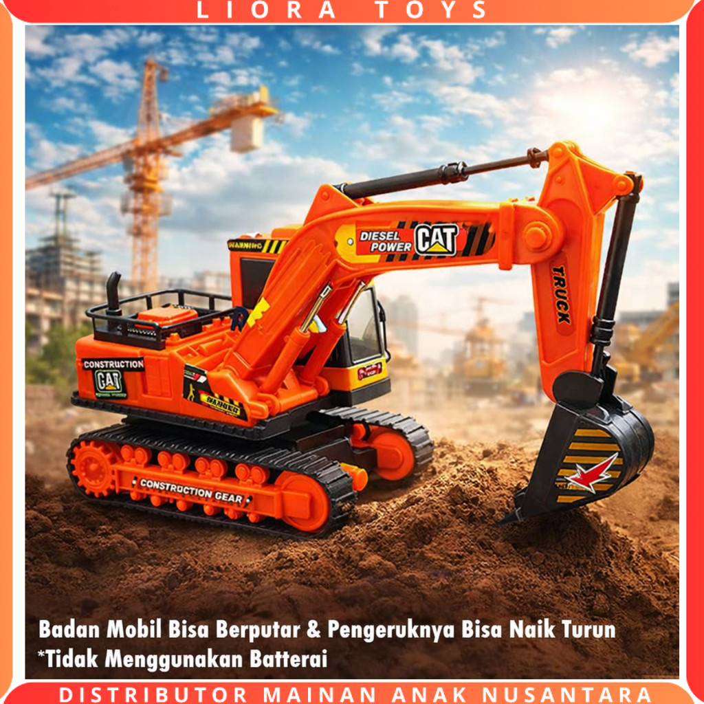 Mainan Anak Truck Konstruksi Mini Excavator Plastik - Mainan Edukasi Alat Berat Beko MB 03