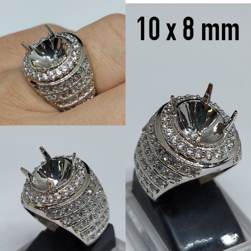 CINCIN / EMBAN / RING ALPAKA MICRO SETTING 8x10mm