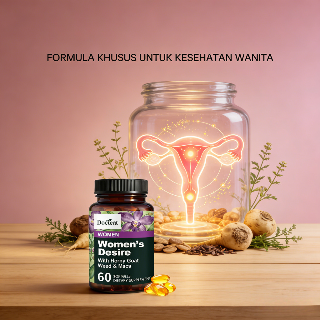 Docteat Women's Desire 60 Softgel dengan Horny Goat Weed & Maca untuk Vitalitas & Keseimbangan Hormo