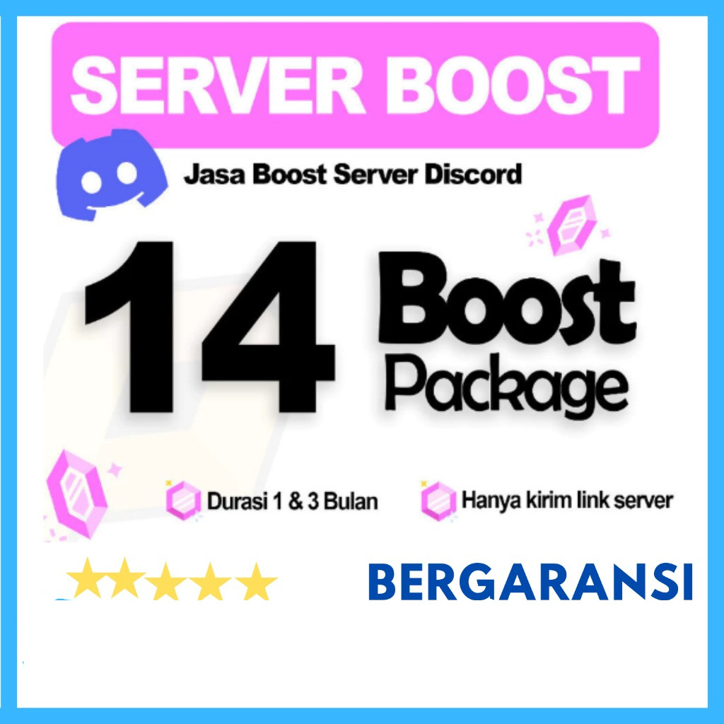 Jasa Discord Boost Server Level 3 (14x) + Nitro | Aman & Terpercaya