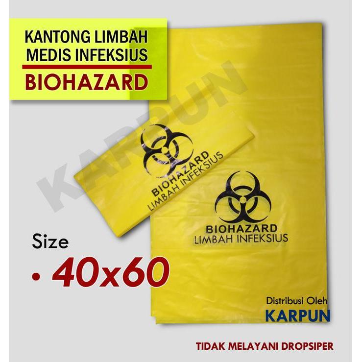 Kantong Plastik Sampah/ Infeksius PE Kuning 40 X 60 - 40x60