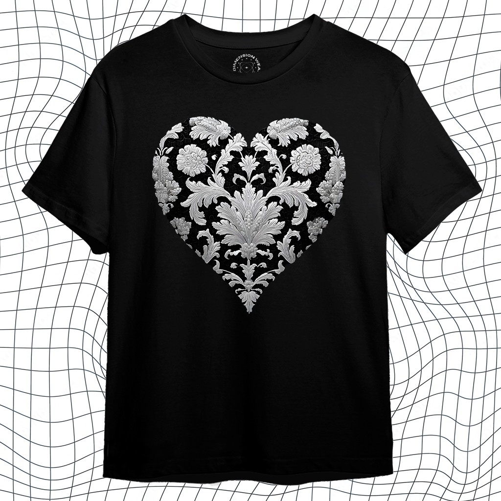 (COD) 3DimensionWear - Kaos Distro Premium Original 3D Baroque Heart Scroll - DM1273