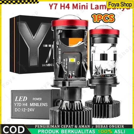 Projie Led Mobil Mini Projie Y7D H4 Mobil Super Terang Lampu Led Mobil Utama Kabut Headlamp Lampu Mo