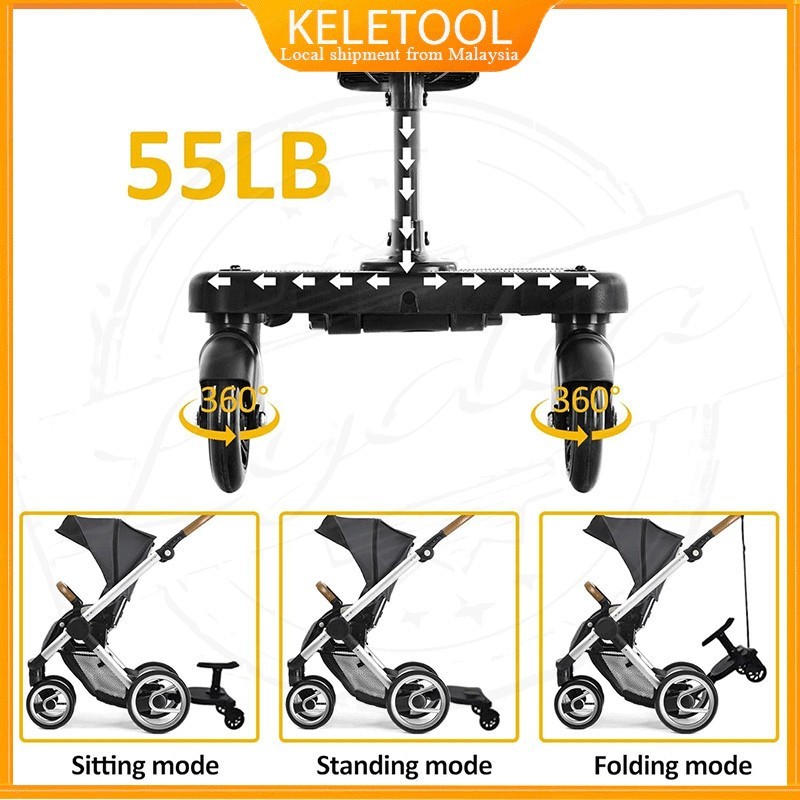 Kursi Boncengan Tambahan Universal untuk Stroller Anak Roda Dua – Tempat Duduk Tambahan Kereta Doron