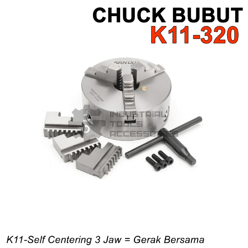 Chuck Bubut 12" Claw K11-320 3 Jaw Cekam Kaki 12 Inch Self Centering