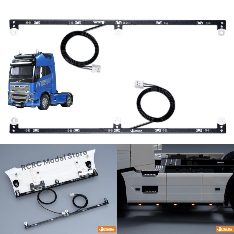 RC 1/14 FH16XL Toy Truck Side Skirt Light PCB Side Strip For Tamiya 1:14 RC Tractor Truck 4x2 FH16XL