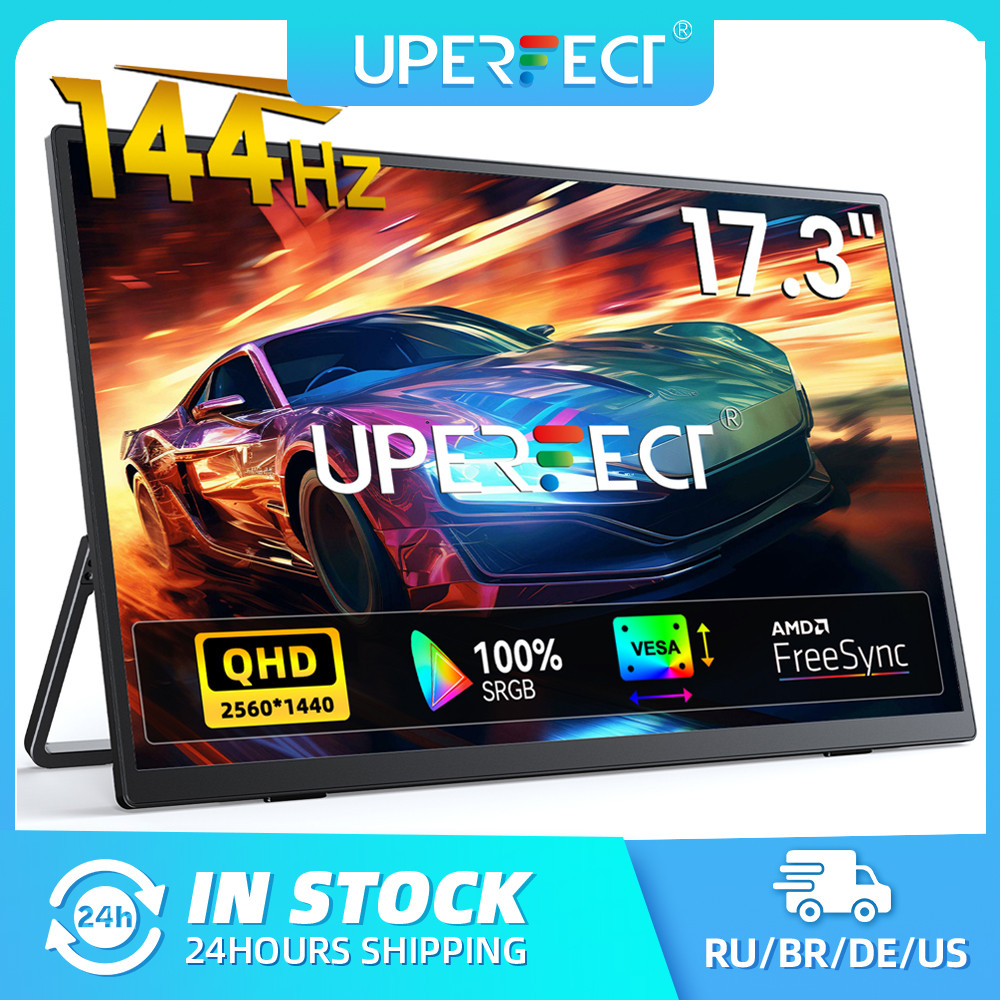 UPERFECT 2K 144Hz Portable Gaming Monitor 17.3 In HDR FreeSync HDMI Type C Second Screen For Laptop 