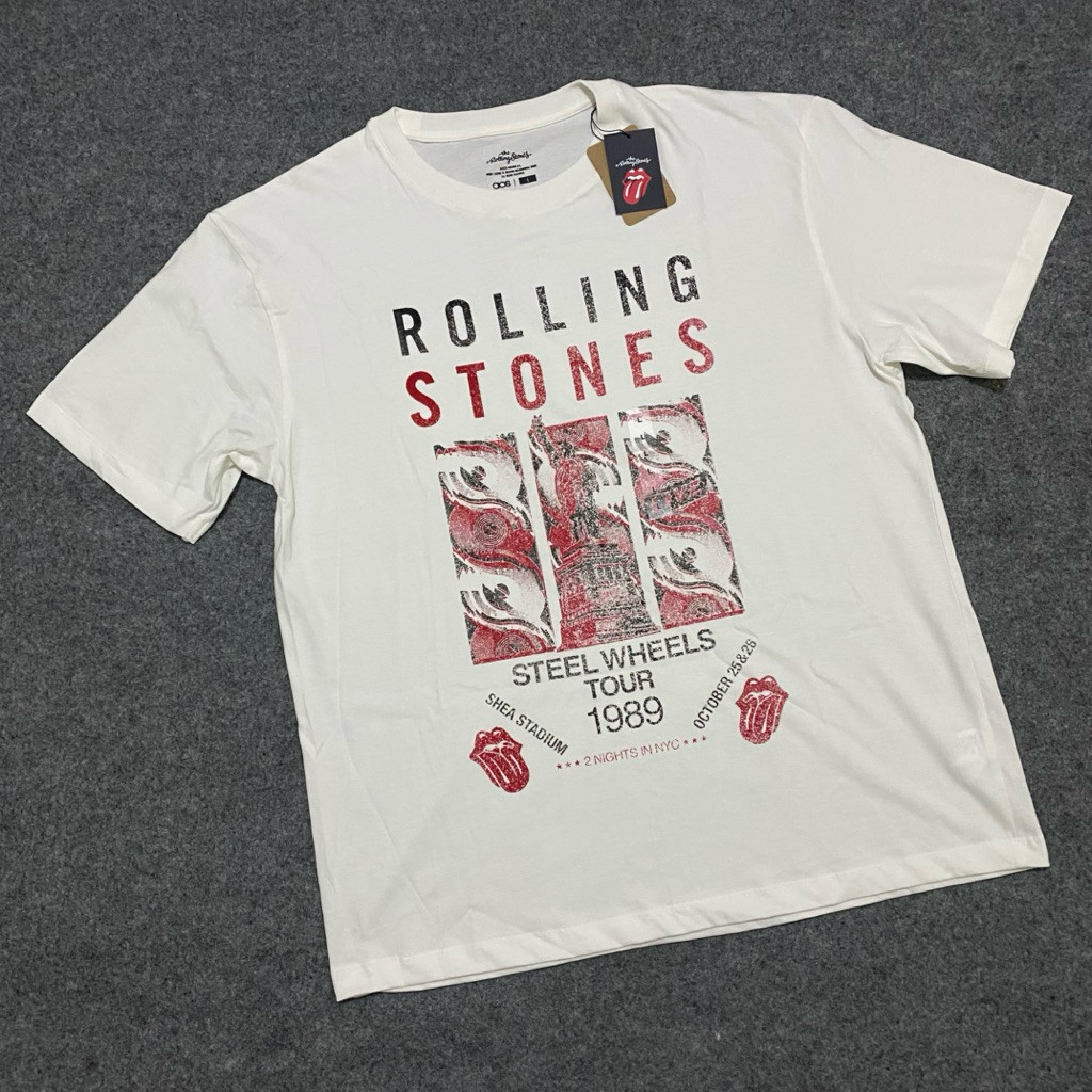 (COD) The Rolling Stones Tour 1989 Kaos Band Original Hitam