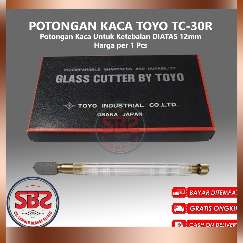 TOYO Pemotong Kaca Toyo TC30R TC-30R Asli Alat Pemotong Kaca Original Toyo TC30R Glass Cutter Pisau