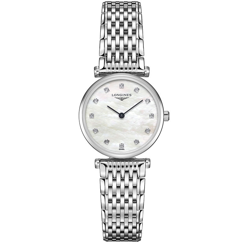 Jam tangan wanita Longines L4.209.4.87.6 putih Dial kecil Jam tangan kuarsa elegan Tali jam logam Ha