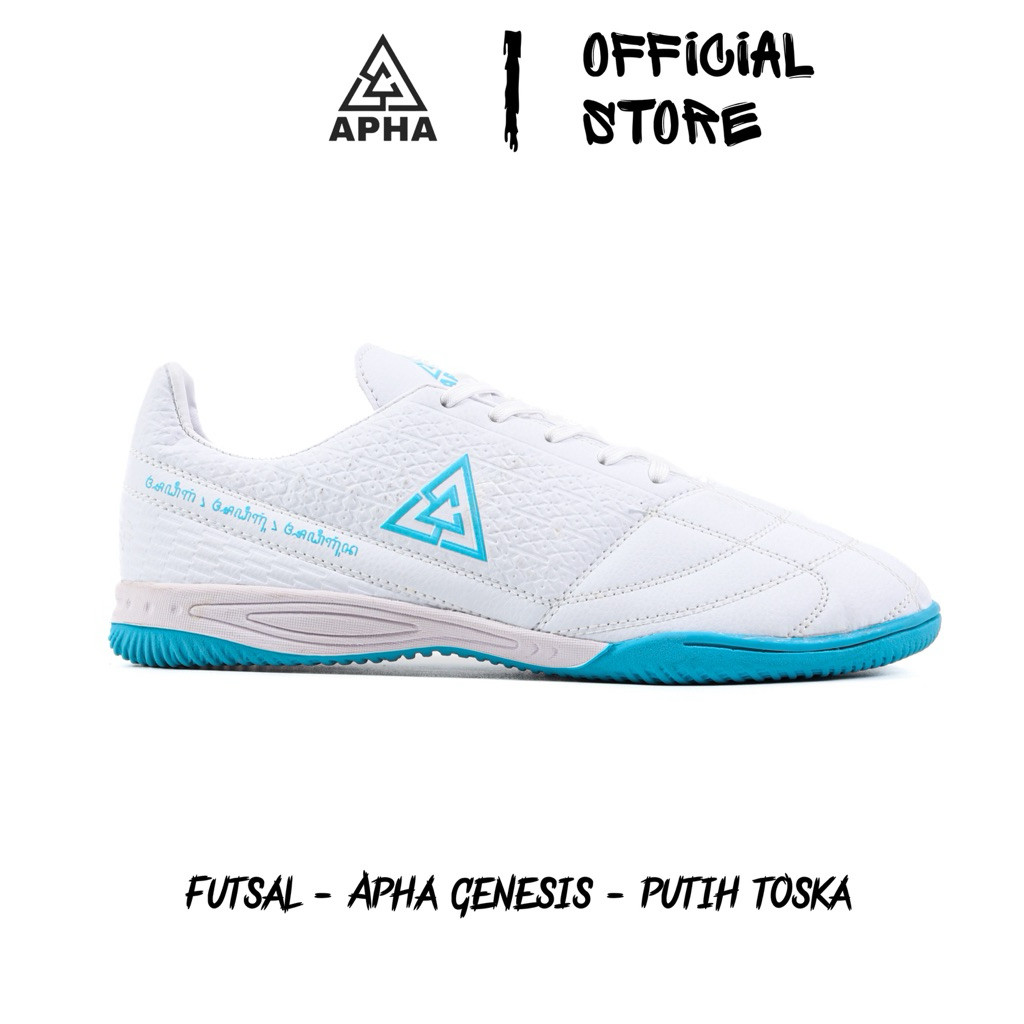APHA - Sepatu Futsal Apha Genesis Putih Toska