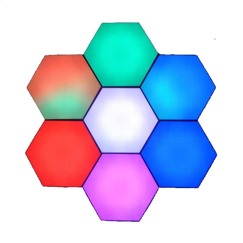 [object object] led Hexagonal Wall Light Modular Lights Creative Geometry Assembly stitch rgb nanole