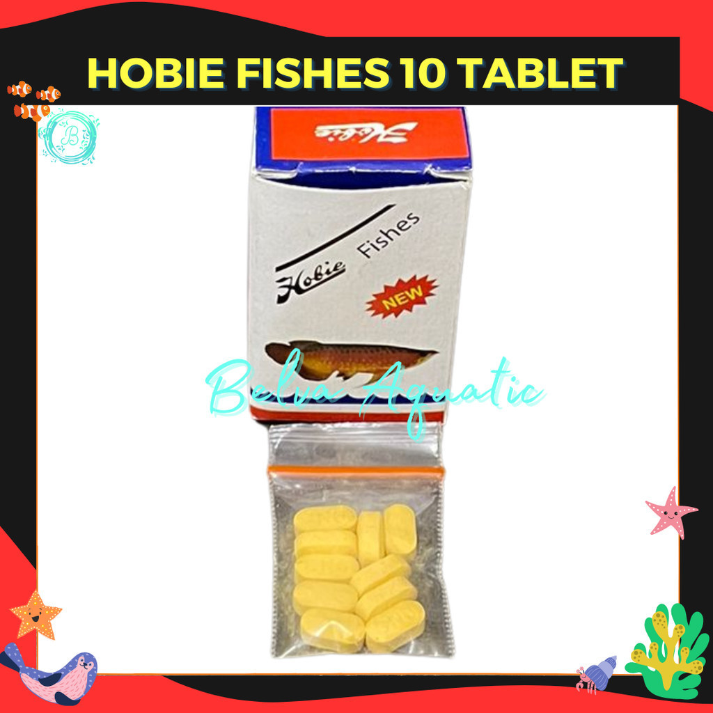 Hobie Fishes 10 Tablet Vitamin Obat Stres Nafsu Makan Ikan