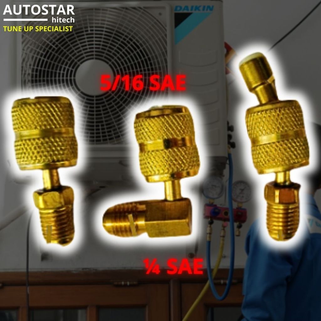 CONVERTER SELANG FREON R22 KE R32 adapter ac 5/16 1/4 SAE tabung manifold gauge