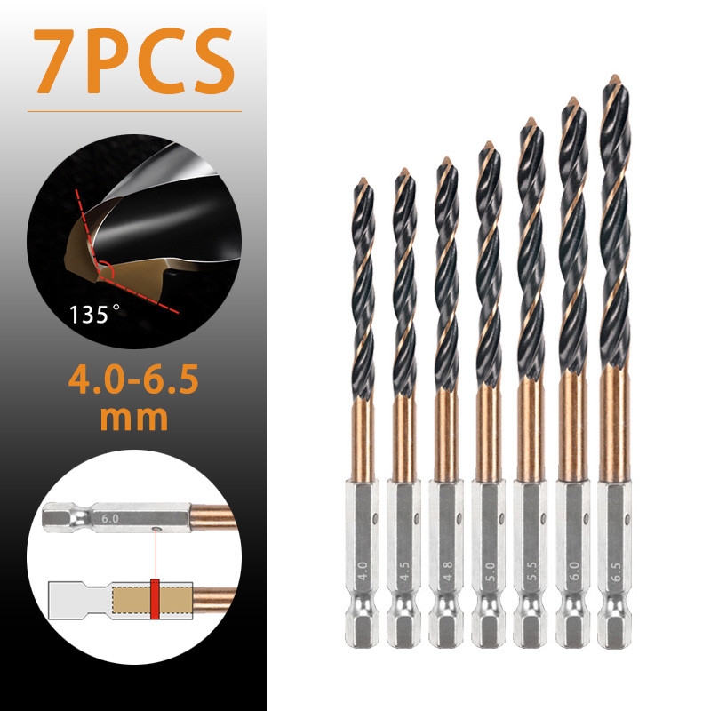 HSS4341 Hex Shank Twist Drill Bit Set Wood Metal Stainless Steel Hole Cutter Core Drilling Tool Coba