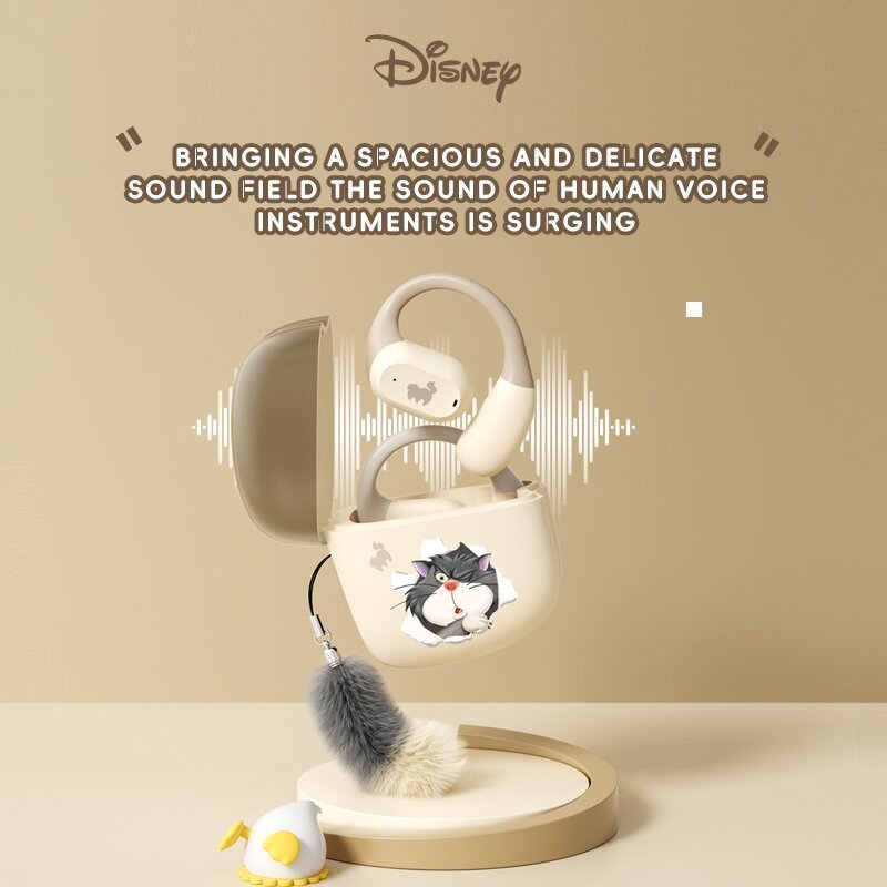 Disney QSO02 Earphone Bluetooth Nirkabel - Kualitas Suara HiFi, Tahan Air untuk Olahraga, Headset Ri