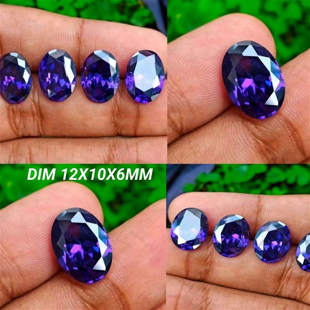 BATU CINCIN PERMATA KECUBUNG UNGU CUTTING CRSLYSTAL