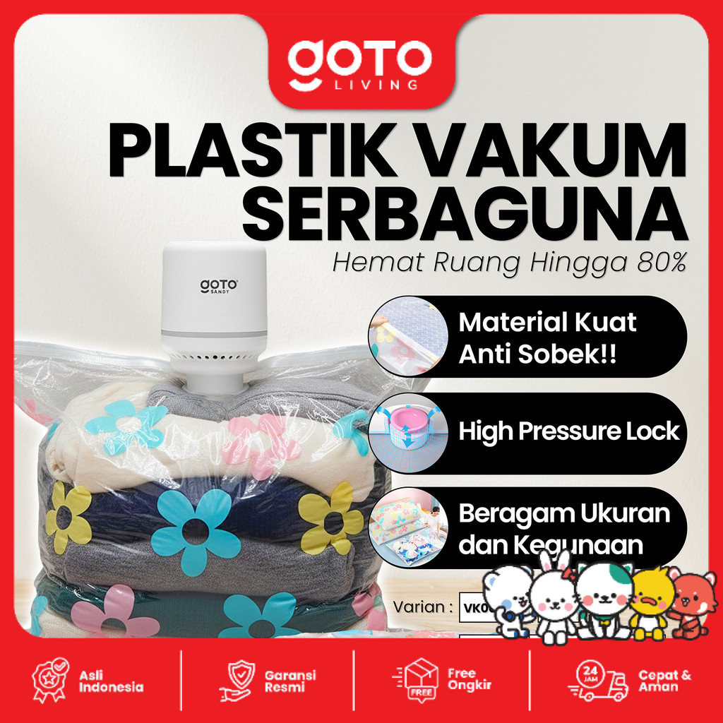 Goto Vakugo Vacuum Bag Plastik Vakum Pakaian Vacum Baju Traveling