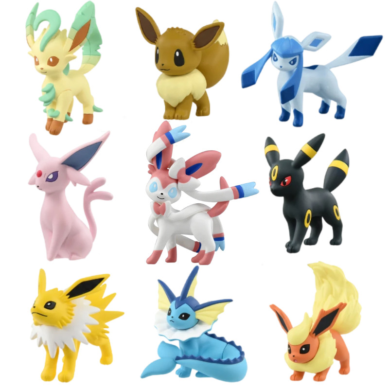 TAKARA TOMY Original Box  Pokemon Figures Eevee Family Sylveon Umbreon Espeon Leafeon Vaporeon Flare