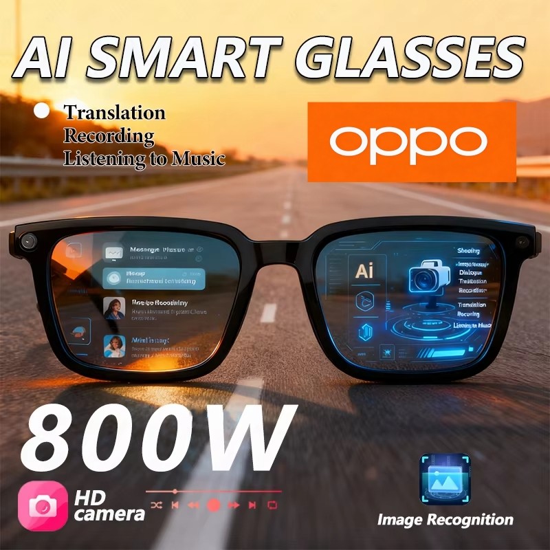 OPPO 800WHD AI Smart Glasses Video Photo Camera Glasses Multifunction Photochromic Bluetooth Music C