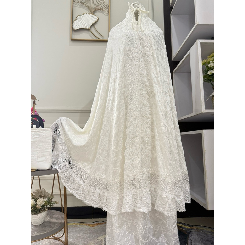 Promo besar besaran Original Mukena Sutra Ori Kupu Kd Bordir 3D Renda