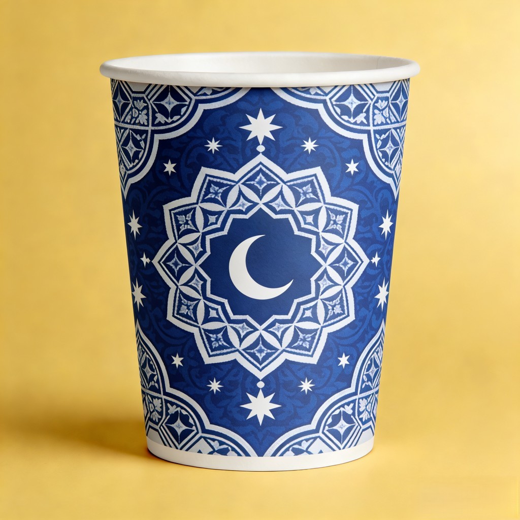 Paper Cup Custom Tema Ramadan | Gelas Kertas Hot Cup 8oz 12oz 16oz 22oz | Single & Double Wall | Tah