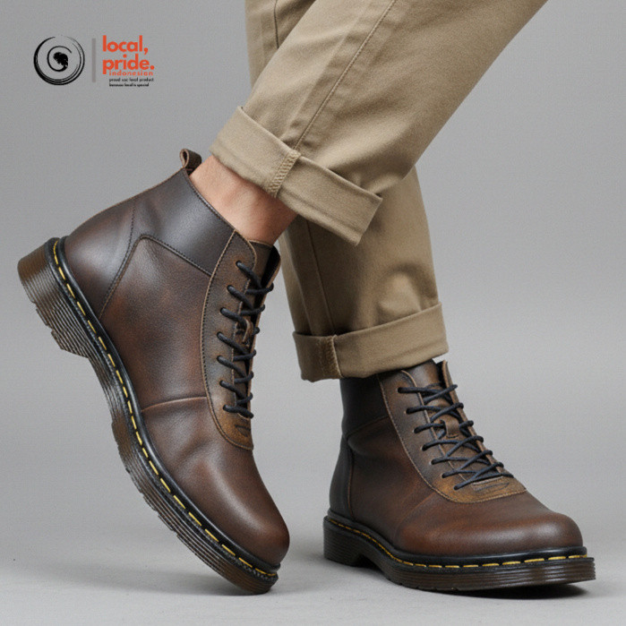 Sepatu Boots Kulit Pria GREATA SVEND 02 CAMEL