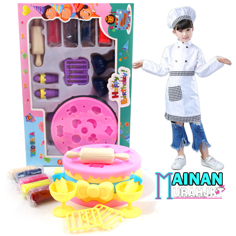 GROSIR MAINAN ANAK MURAH YM2 CLAY HAPPY BIRTHDAY CAKE MAINAN ANAK CLAY CETAKAN KUE ULANG TAHUN