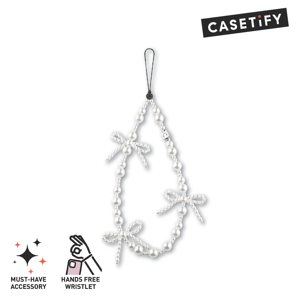 CASETiFY Bow Bracelet Gantungan HP Frosted Bow | Handsfree Wristlet | BPA & Lead Free