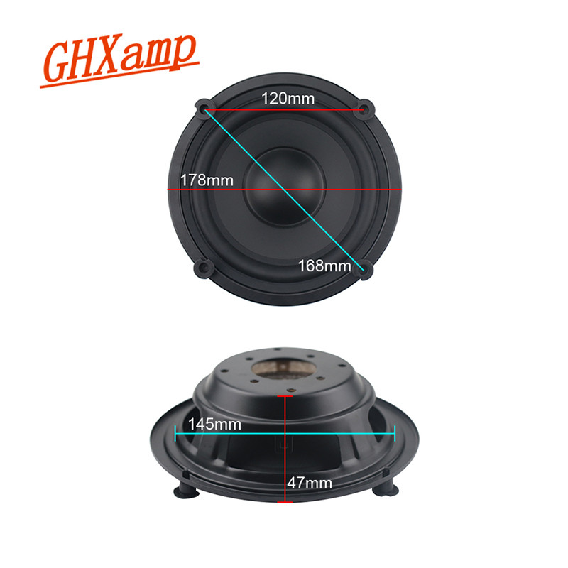 GHXAMP 6.5 inch 178mm Bass Raator Horn Passive Raator tead of an inverted tube 2PCS