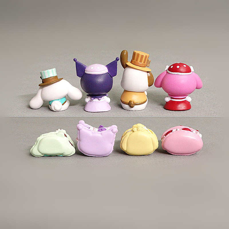 8Pcs Anime Sanrio Melody Kuromi Cinnamoroll DIY Cake Decoration Toys Birthday Xmas Gifts