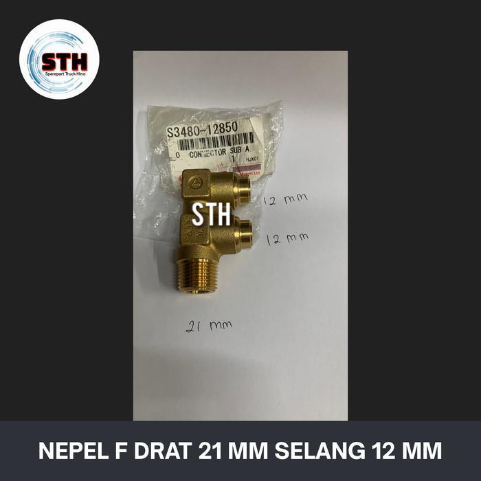 NEPEL F CONNECTOR F DRAT 21MM SELANG ANGIN 12 MM garansi original HINO PN S3480-12850 QUALITY