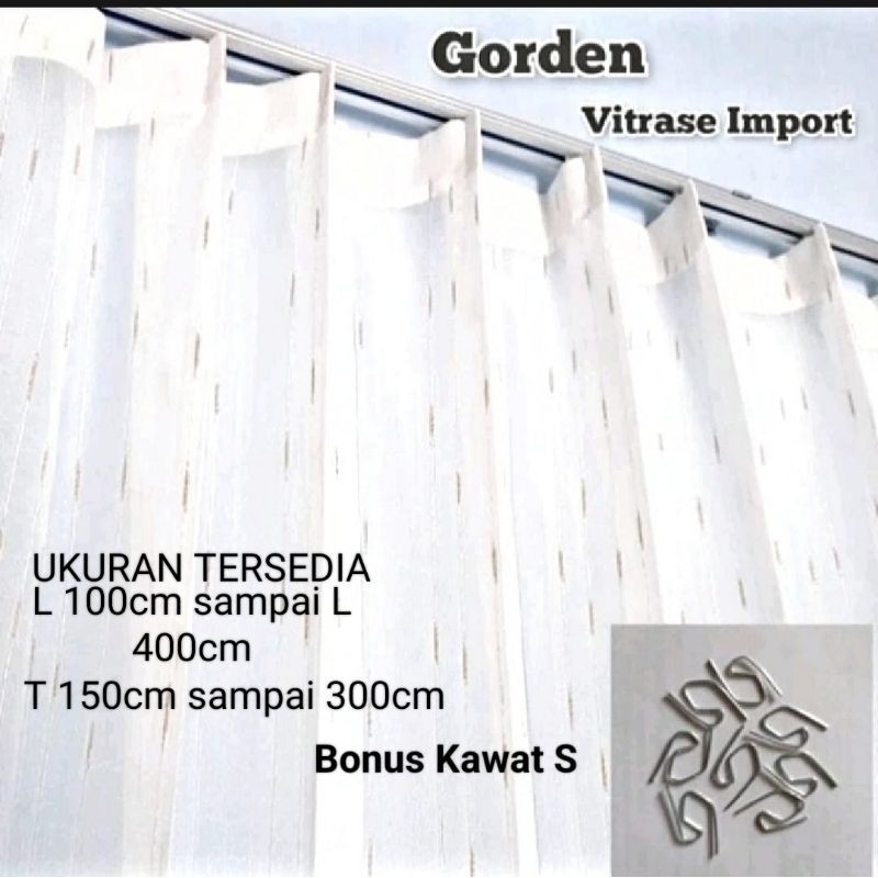 VITRASE GORDEN TEBAL GORDEN VITRASE PUTIH 3 WARNA