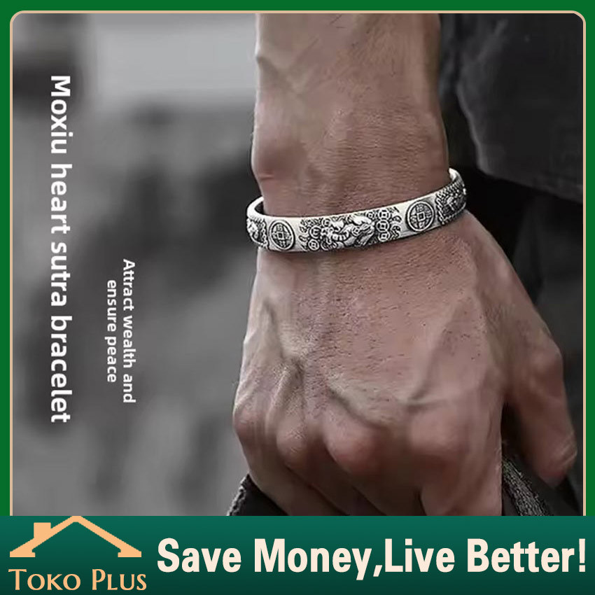 Gelang Titanium Anti Karat Model Pixiu Keberuntungan Retro Gelang Titanium Pria Wanita