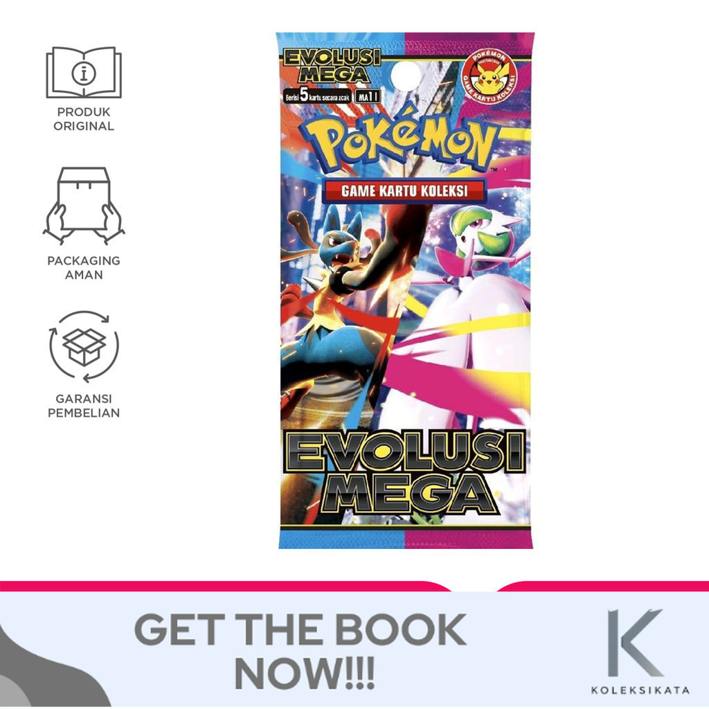 Gramedia Pokemon Game Kartu Koleksi Evolusi Mega + Bonus Buku 1 pcs