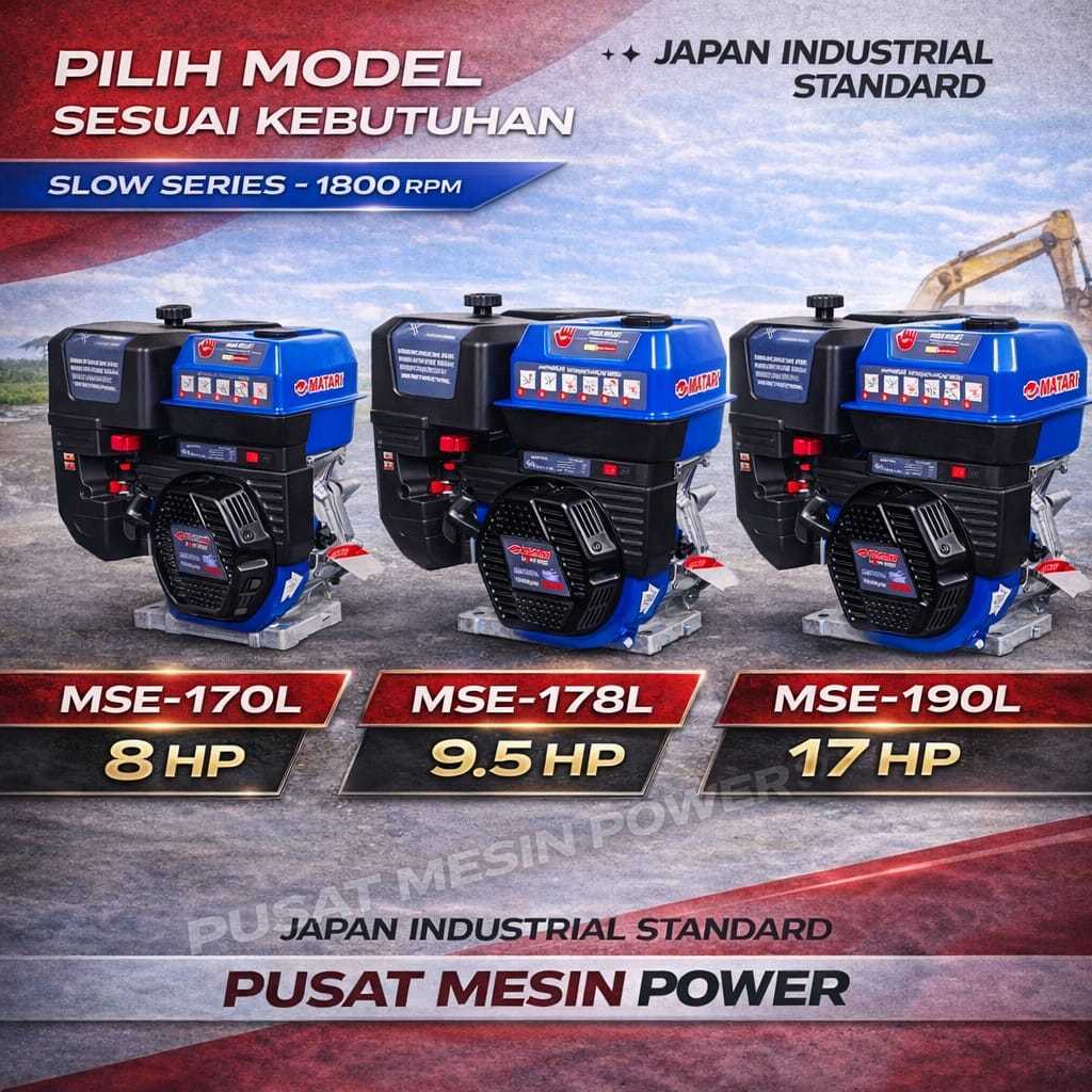 Gasoline Engine MSE MSE192PL mesin penggerak Putaran Lambat LOW engine penggerak MATARI GX 480SL Mes