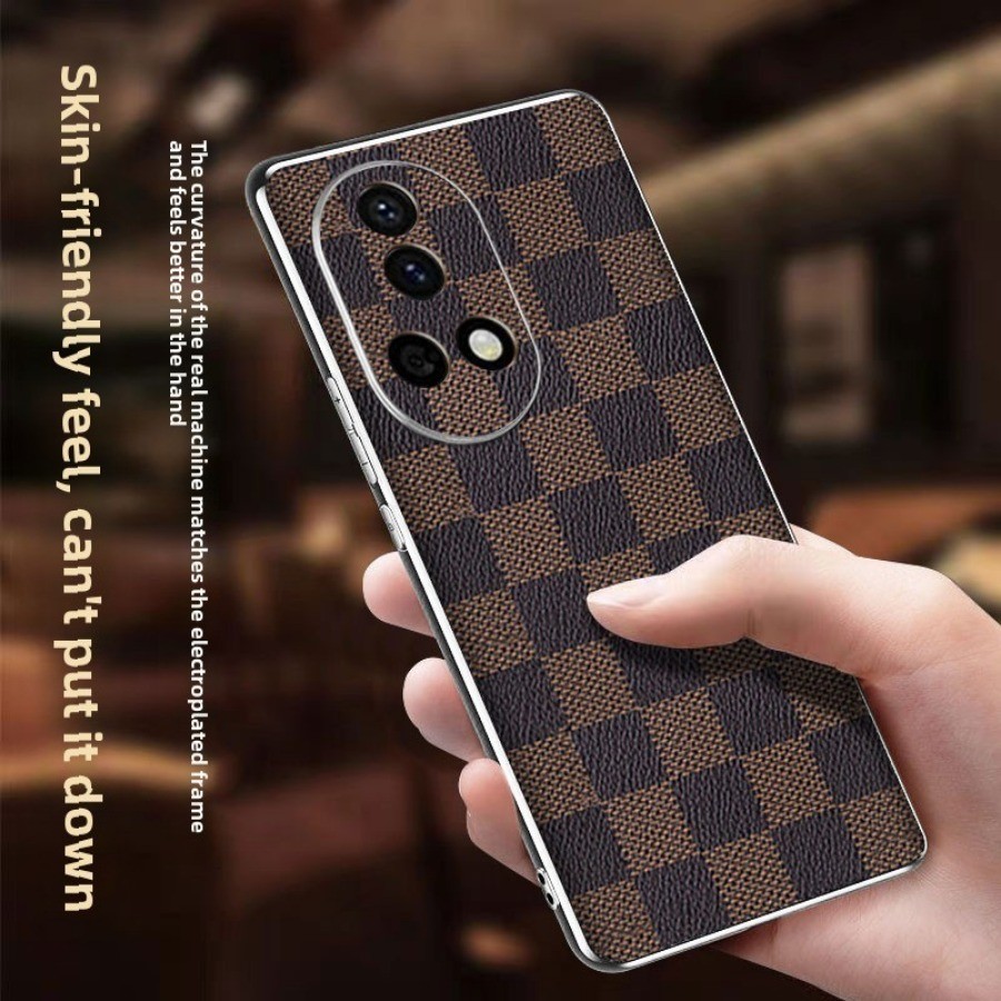 Casing Untuk Huawei Nova 13 Pro Nova13 Electroplated Periksa Grain Shockproof Phone Case