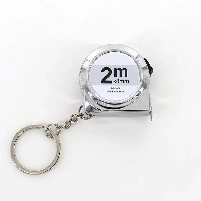 2M Mini tape measure Small household measuring tape retractable 2m Mild steel key chain tape measure