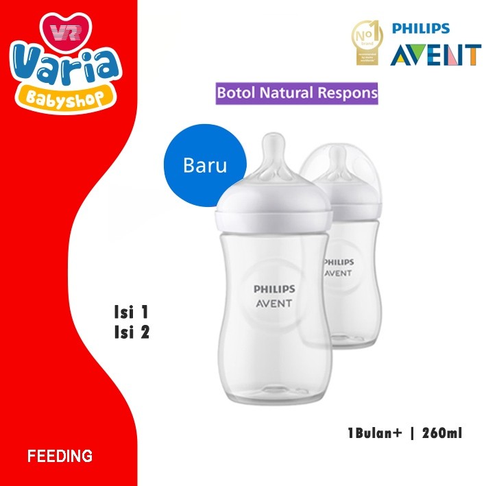 Botol Susu Philips Avent Natural Response 260ml SCY903 / Botol Avent / Dot Bayi |  PHILIPS AVENT