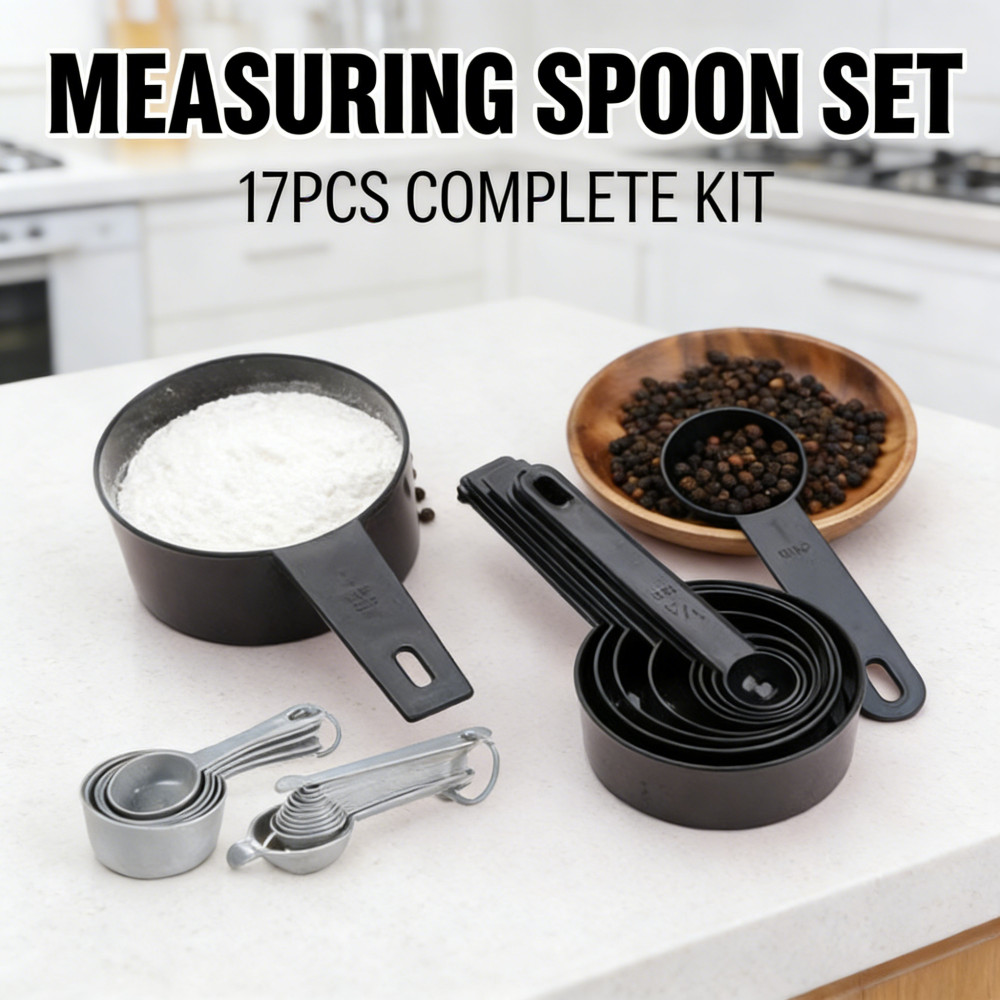 Susukar Kopi Takar & 17Pcs Susu, Set Plastik Dapur Peralatan, Lengkap Alat Ukur Bumbu