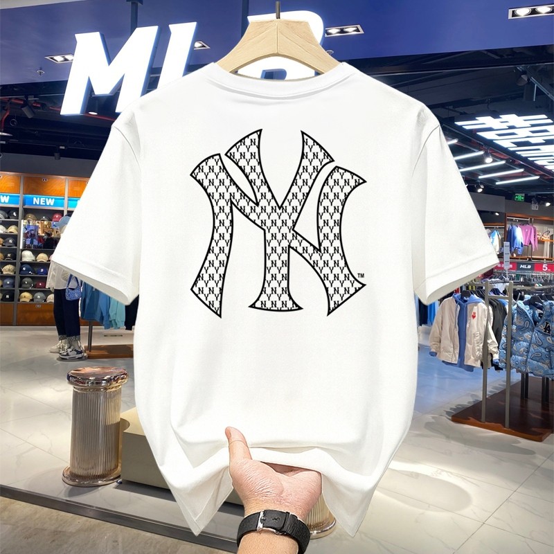 Kaos MLB New York Yankees Original Logo NY Motif T-shirt Klasik Unisex Bahan Lembut