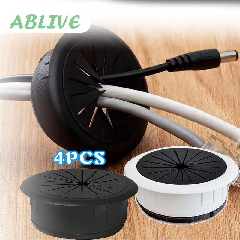 4pcs Tutup Kabel Meja Grommet Lubang Kabel Tutup Silikon Flexible Kabel Meja Lubang 60mm Penutup Lob