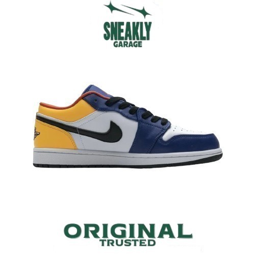Sepatu Nike Air Jordan 1 Low 'White Deep Royal Blue'  Sneakers Unisex