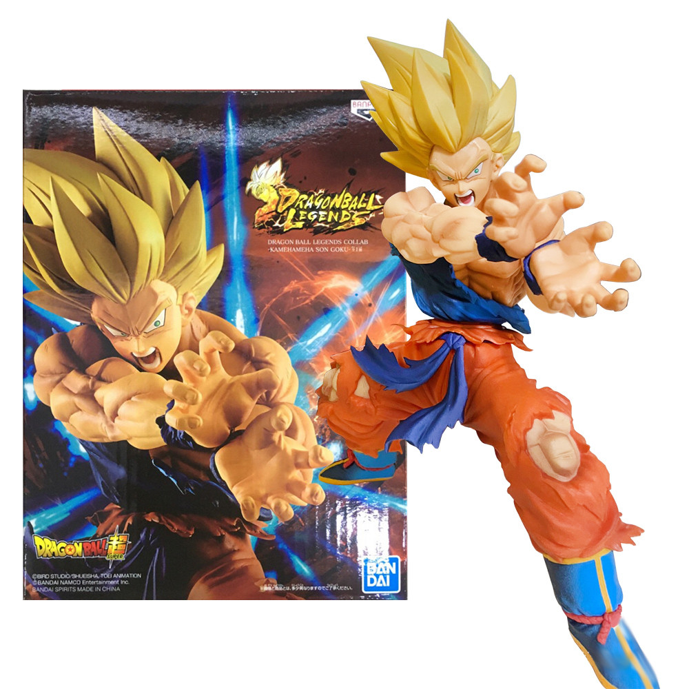 Anime Dragon Ball Battle Damage Shock Wave Son Goku Figure Super Saiyan Kame Hame Ha 20th Model Toy 