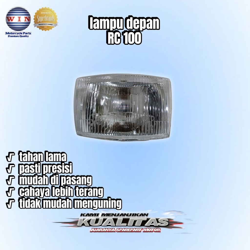 Lampu Depan Suzuki Bravo RC 100 1990 - 2000 | reflektor headlamp WIN | head light lamp senja motor r