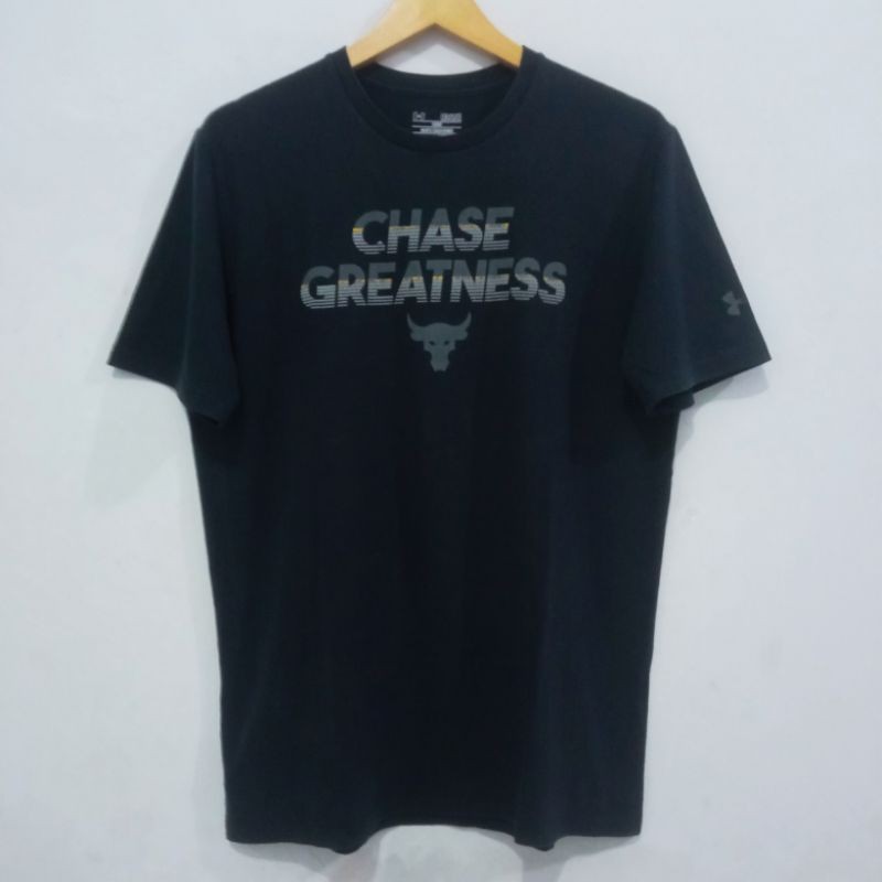 (COD) under armour project rock t shirt 2nd warna hitam kurang pekat
