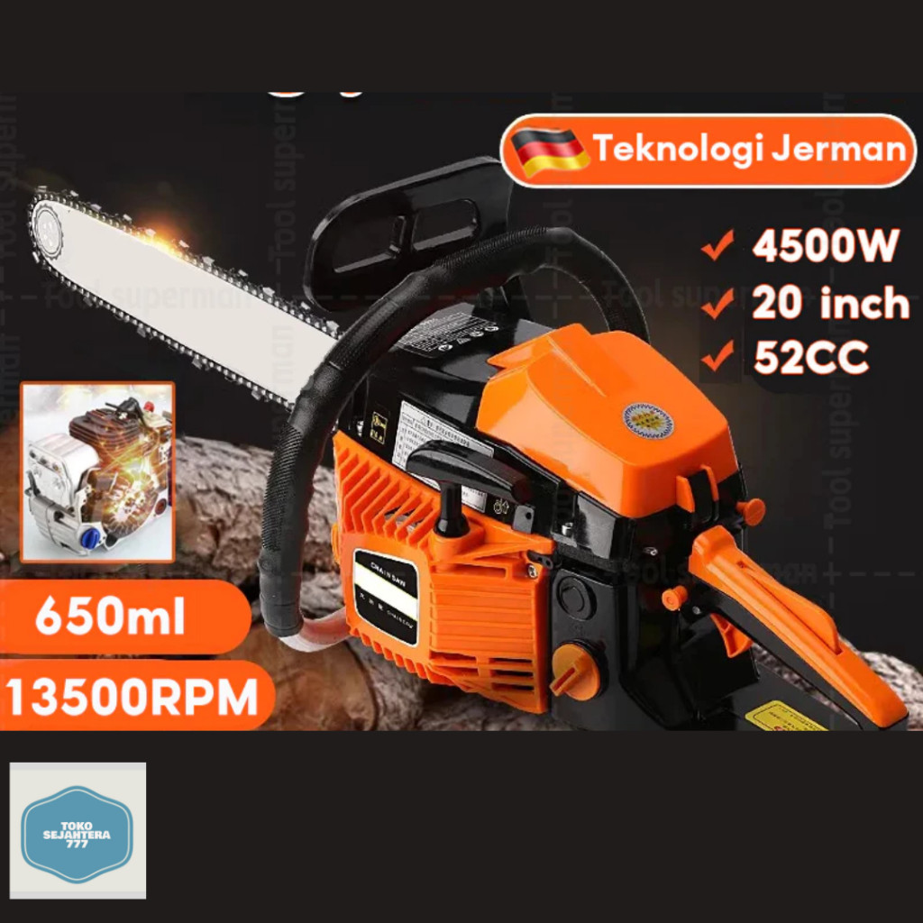 Mesin Senso Pemotong Pohon Mesin Senso REAIM Chainsaw Cordless 20 Inch 52CC senso Gergaji Mesin 2 / 