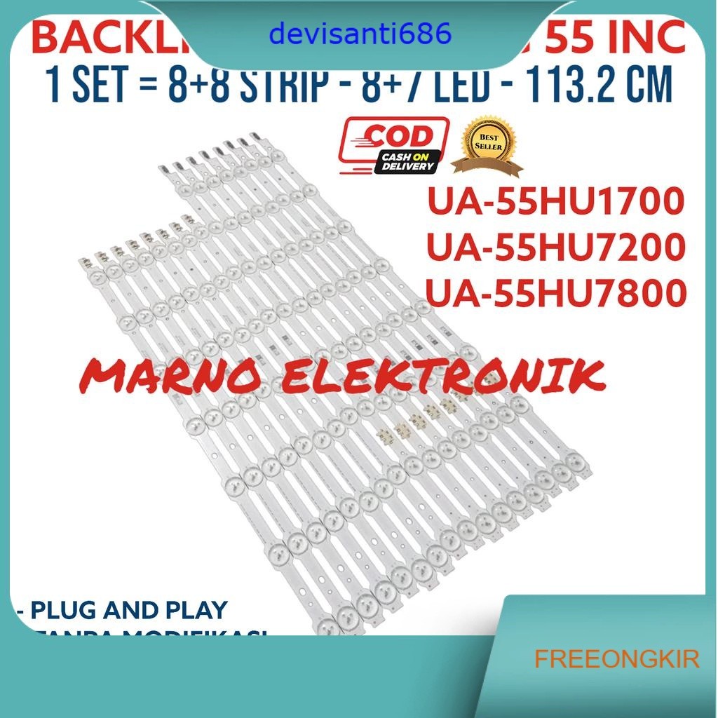 BACKLIGHT SAMSUNG 55 INC UA55HU1700  UA55HU7200 UA 55HU7800 BL LAMPU
